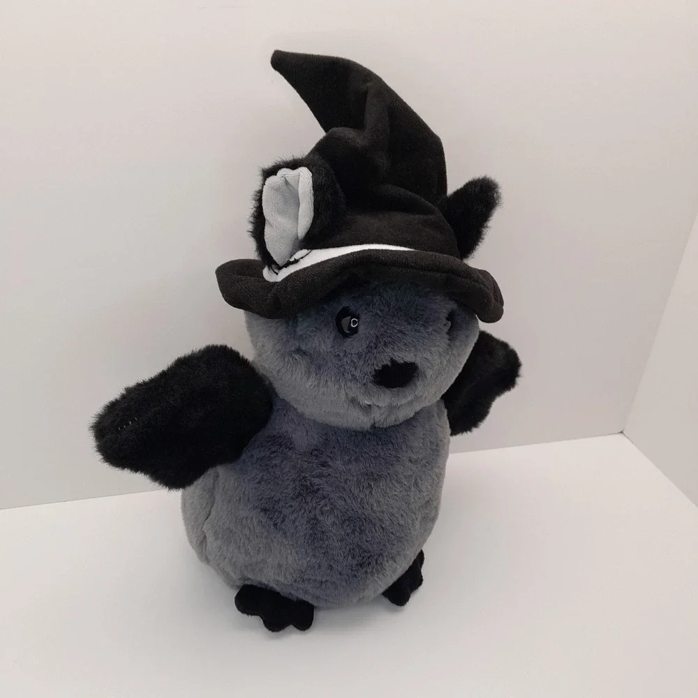 Inter-American Products Gray Bat Plush Witch Hat Halloween Stuffed Animal 10